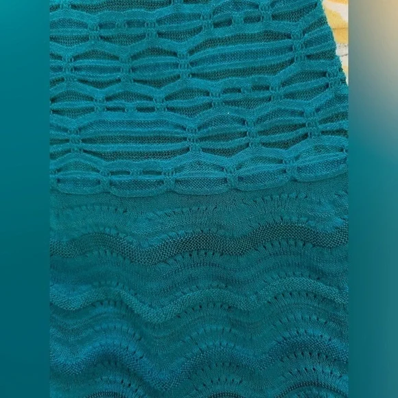 MISSONI XS Blue Sweater Dress Wool-Blend A-Line